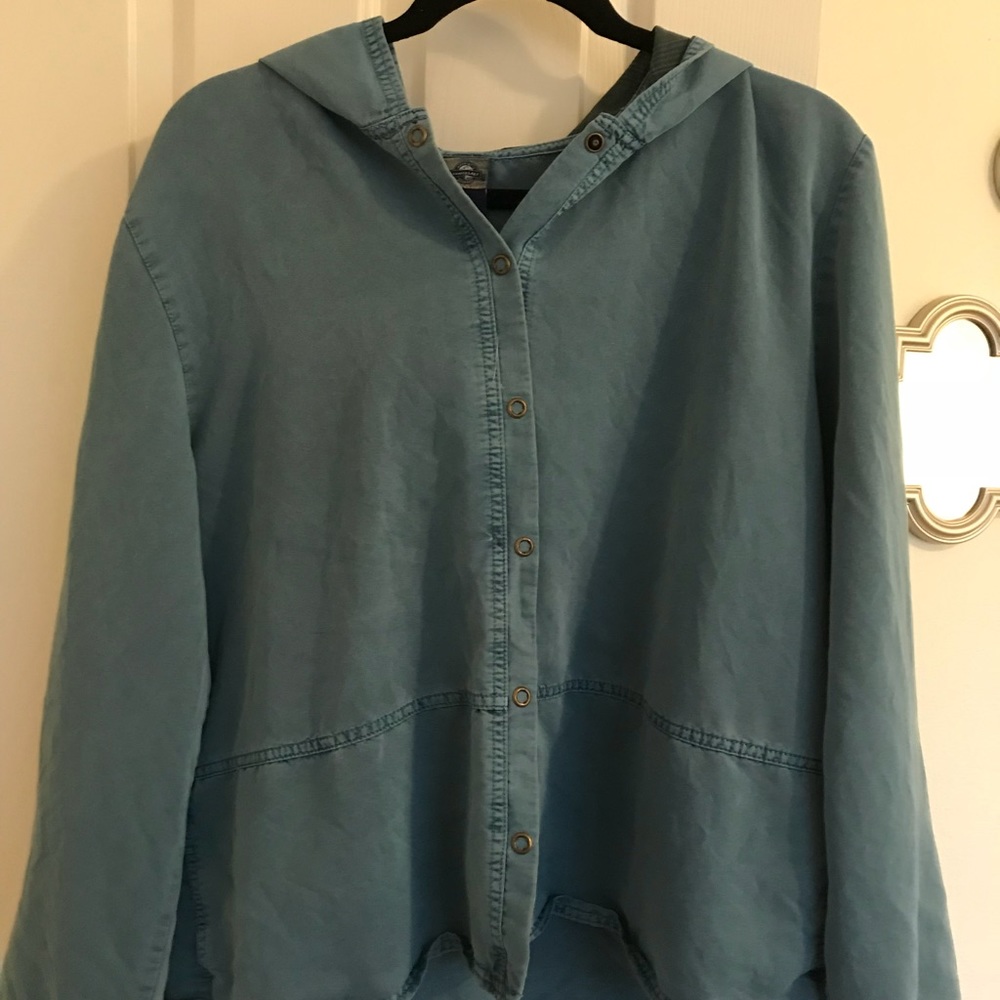 Oversized button up denim top